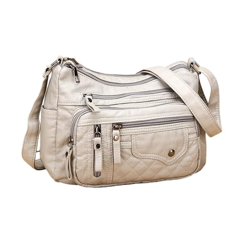 BABYVIVA Tasche für Damen, 2024 Umhängetasche, vielseitige trendige Ledertasche, mehrere Fächer, Crossbody-Tasche für Damen, vielseitige modische Tasche, grau, As shown in the picture (error 1-3cm) von BABYVIVA