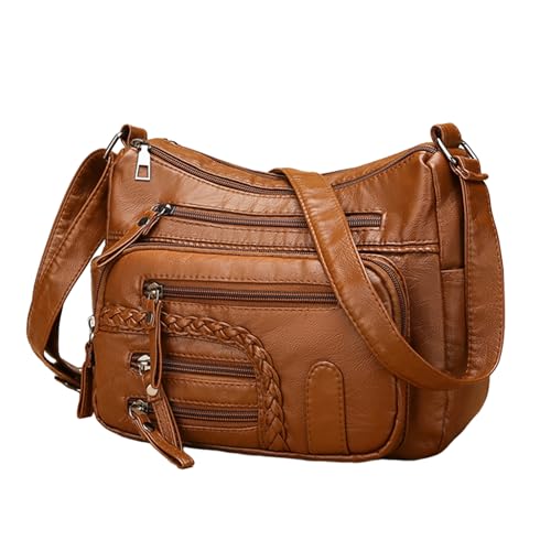 BABYVIVA Tasche für Damen, 2024 Umhängetasche, vielseitige trendige Ledertasche, mehrere Fächer, Crossbody-Tasche für Mädchen, Frauen, vielseitige modische PU-Tasche, braun, As shown in the picture von BABYVIVA