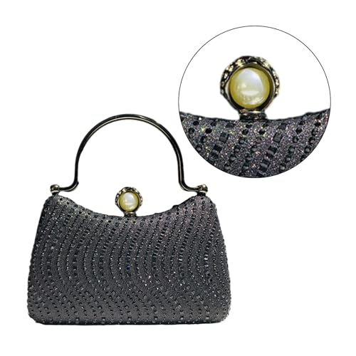 BABYVIVA Tasche für Damen, Abend-Clutch, elegante Clutch, Handtasche, modisch, Strass, Clutch, Geldbörse, Abendtasche für Partys, Schwarz , As shown in the picture (error 1-3cm) von BABYVIVA