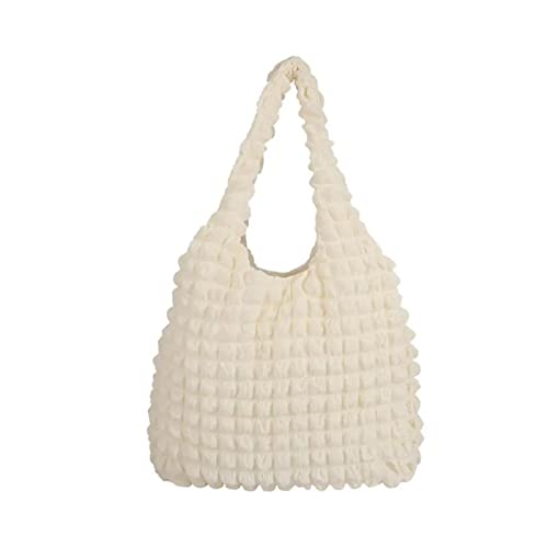 BABYVIVA Tasche für Damen, Bonbonfarben, plissiert, Wolkentasche für Damen, große Kapazität, Umhängetasche, süße Gilrs, Handtasche, lässiges Einkaufen, beige, As shown in the picture von BABYVIVA