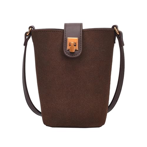 BABYVIVA Tasche für Damen, Damen, Eimertaschen, Herbst, Winter, Umhängetasche, Damen, Kuriertasche, modisch, Crossbody-Tasche, Mädchen, Handytasche, coffee, As shown in the picture (1-3cm error) von BABYVIVA