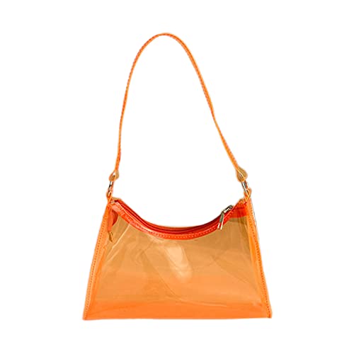 BABYVIVA Tasche für Damen, Gelee-Schultertaschen, modisch, Halbmond-Handnag und Geldbörse, PVC, Unterarmtasche zum Einkaufen, Orange, As shown in the picture (error 1-3cm) von BABYVIVA