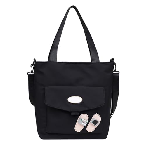 BABYVIVA Tasche für Damen, Handtasche, große Kapazität, Umhängetasche, lässige Umhängetasche, einfache Kuriertasche, Schüler, Schultasche für den täglichen Gebrauch, Schwarz , 28*33*9cm von BABYVIVA