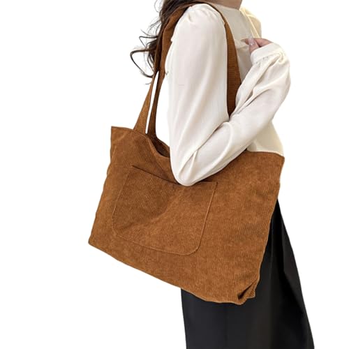 BABYVIVA Tasche für Damen, Handtasche mit großem Fassungsvermögen, praktische und funktionale Umhängetasche, Einkaufshandtaschen für Arbeit und Reisen, Karamellfarben, 39*31.5*8.5cm von BABYVIVA