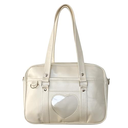 BABYVIVA Tasche für Damen, Ita-Tasche, Herz-Umhängetasche, große Kapazität, Messenger-Tasche, modische Handtasche, Geldbörse, Umhängetasche, japanische Schultasche, weiß, As shown in the picture von BABYVIVA