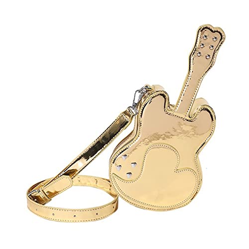 BABYVIVA Tasche für Damen, PU-Leder, modische Umhängetasche, Party, niedlich, lustige Violine, Umhängetasche, einfarbig, Umhängetasche, gold, As shown in the picture (error 1-3cm) von BABYVIVA