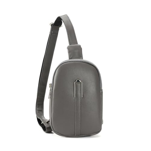 BABYVIVA Tasche für Damen, Schultertasche für Damen, Umhängetasche, Brusttaschen, PU-Leder, Umhängetasche, klein, lässig, für Reisen, Schule und Arbeit, grau, Reference picture information von BABYVIVA