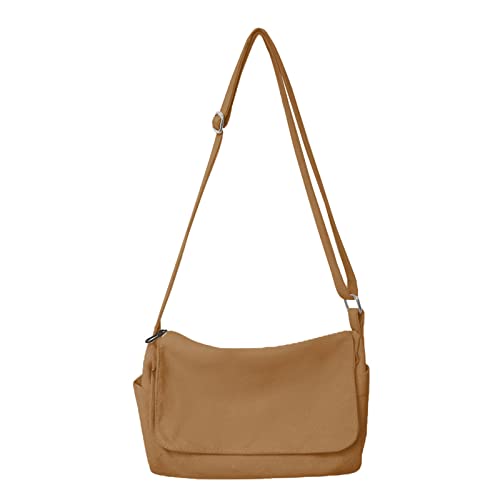 BABYVIVA Tasche für Damen, Segeltuch, Umhängetasche, lässig, japanischer Stil, große Kapazität, Schultertasche für Jungen, Mädchen, Teenager, Mehrzweck-Kuriertasche, khaki, As shown (error 1-3cm) von BABYVIVA