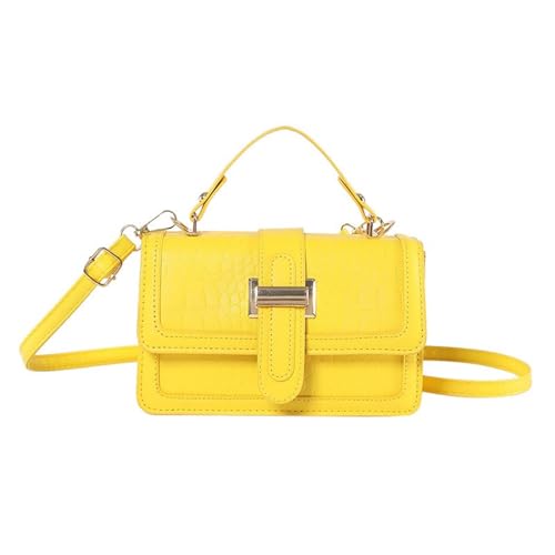 BABYVIVA Tasche für Damen, Steintextur, Leder, Crossbody-Tasche, Damen-Umhängetasche, PU-Umhängetasche, zeigen Sie Ihr Vertrauen und Ihren Charme, gelb, As shown in the picture (1-3cm error) von BABYVIVA