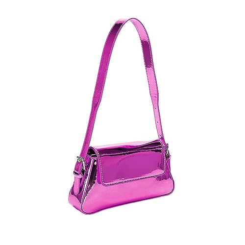 BABYVIVA Tasche für Damen, Süßigkeitenfarben, PU-Schultertasche für Damen, einfache Unterarmtaschen, leicht und praktisch, hot pink, As shown (error 1-3cm) von BABYVIVA