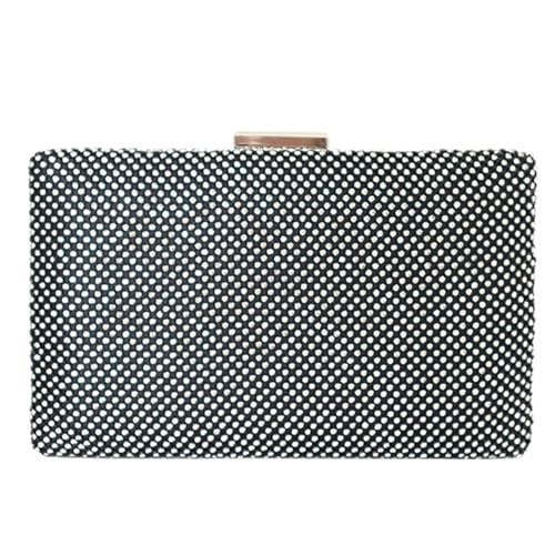 BABYVIVA Tasche für Damen, elegante Abendtasche mit funkelnder Diamant-Dekoration, luxuriöser Stil, Schultertasche, bequem zu tragen, Schwarz , 20*12*4cm von BABYVIVA