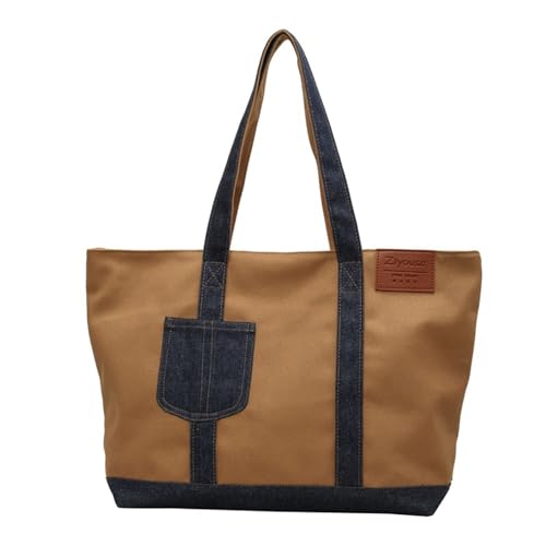 BABYVIVA Tasche für Damen, große Kapazität, Einkaufstasche, Mädchen, lässige Umhängetasche, modische Canvas-Handtaschen, Studenten, Schultasche, Umhang, braun, As shown in the picture (error 1-3cm) von BABYVIVA