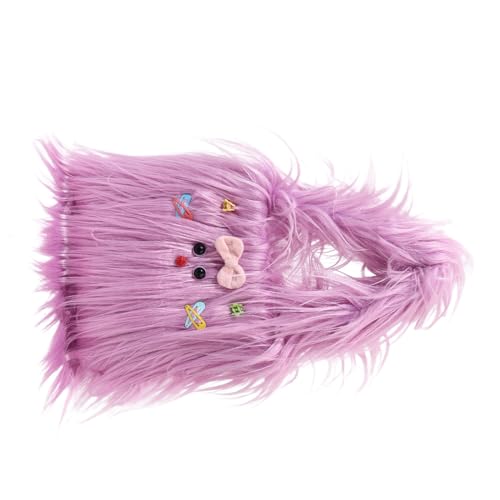 BABYVIVA Tasche für Damen, große Kapazität, einfarbig, Plüschtasche, vielseitige Handtasche, Handy-Tasche für Mädchen, Frauen, trendige Taschen, rosa / purpur, 21*21*3cm von BABYVIVA