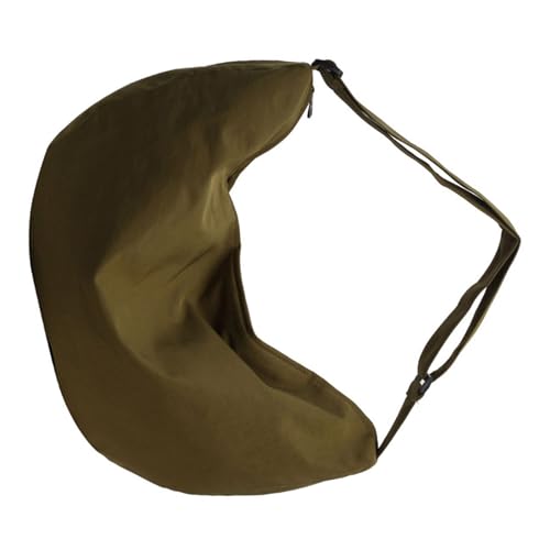 BABYVIVA Tasche für Damen, großes Fassungsvermögen, Canvas, Halbmond-Tasche für Damen und Herren, modisch, solide, lässige Schultertasche mit verstellbarem Riemen, grün, 30*31*10cm von BABYVIVA
