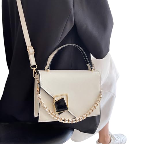 BABYVIVA Tasche für Damen, kleine quadratische Tasche, PU-Umhängetasche, modische Umhängetasche, einfache Kette, Kuriertasche für Frühling und, beige, As shown in the picture (1-3cm error) von BABYVIVA