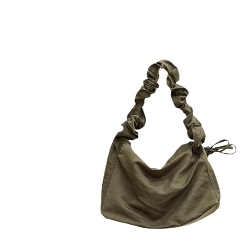 BABYVIVA Tasche für Damen, lässig, ästhetisch, Nylon, Unterarmtasche, modisch, plissiert, Kordelzug, Schultertasche, verstellbarer Riemen, Crossbody-Tasche, grün, As shown in the picture (error 1-3cm) von BABYVIVA