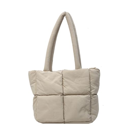 BABYVIVA Tasche für Damen, leichte und tragbare Handtasche für Damen, große Puffertasche, perfekt für Arbeit, Einkaufen und Verabredungen, beige, As shown in the picture (error 1-3cm) von BABYVIVA