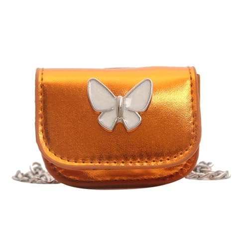 BABYVIVA Tasche für Damen, modische Geldbörse, Abendtasche mit Crossbody-Kette, niedlicher Schmetterling, tragbare Münzgeldbörse, Lippenstift, Kopfhörer-Organizer, Orange, As shown in the picture von BABYVIVA