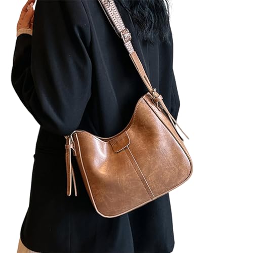 BABYVIVA Tasche für Damen, modische Handtasche, Eimertasche, PU-Leder, Schultertasche, leicht, Crossbody-Tasche für den täglichen Gebrauch, khaki, 24*17*7cm von BABYVIVA