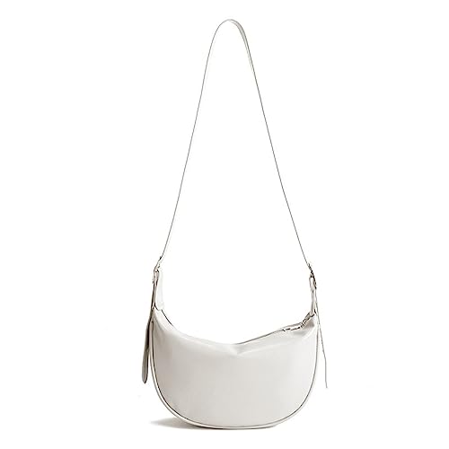 BABYVIVA Tasche für Damen, modische Tasche, Achseltasche, PU-Crossbody-Tasche für Mädchen, Frauen, Halbmond-Taschen, Damen-Geldbörse, Unterarm-Tragetasche, weiß, As shown in the picture (error 1-3cm) von BABYVIVA