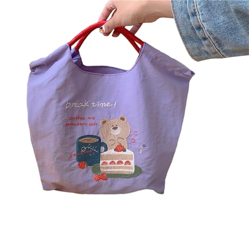 BABYVIVA Tasche für Damen, niedliche Studententasche, leicht und geräumig, leicht zu reinigen, perfekt für Schule und Shopping, setzen Sie ein Statement, violett, Reference picture information von BABYVIVA