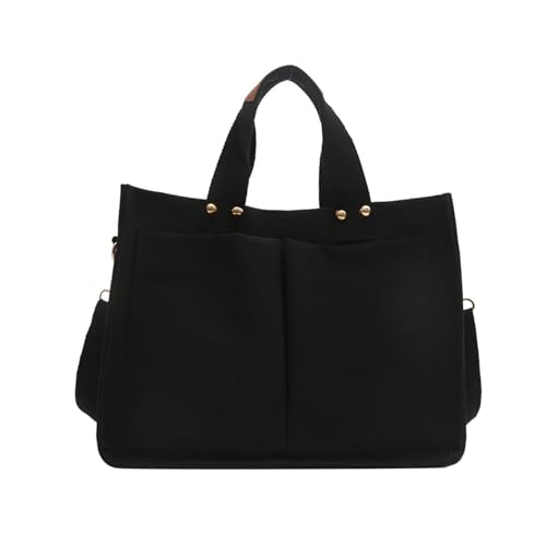 BABYVIVA Tasche für Damen, stilvolle Canvas-Umhängetasche, große Kapazität, Schultertasche, Crossbody-Tasche für Damen und Mädchen, Schwarz , 33*25*14cm von BABYVIVA