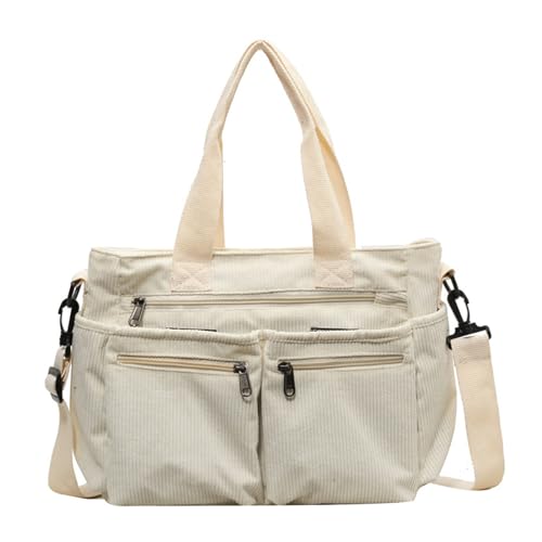 BABYVIVA Tasche für Damen, stilvolle Damen Umhängetasche mit reichlich Platz Handtasche perfekt für den Alltag und vielseitige Looks, beige, 36*14*28cm von BABYVIVA