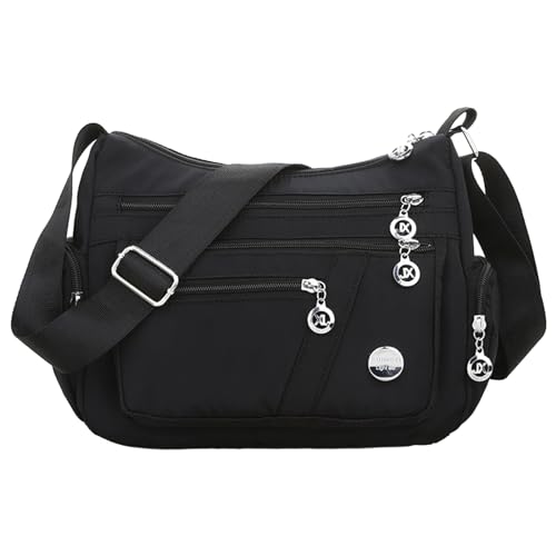 BABYVIVA Tasche für Damen, stilvolle Nylon-Umhängetasche für Damen, modische und praktische Tasche für vielbeschäftigte Mütter, Schwarz , 28*11*20cm von BABYVIVA