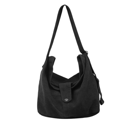 BABYVIVA Tasche für Damen, stilvolle Umhängetasche aus Segeltuch, praktische Umhängetasche, Messenger für den täglichen Gebrauch, Schwarz , 35*22*33cm von BABYVIVA