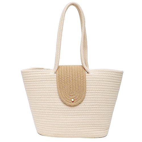 BABYVIVA Tasche für Damen, stilvolle gewebte Stroh-Handtasche für Damen, Schultertasche, perfekt für Urlaub und Urlaub, beige, As shown (error 1-3cm) von BABYVIVA