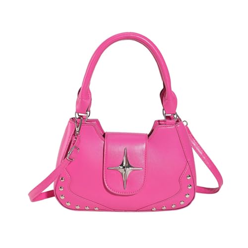 BABYVIVA Tasche für Damen, stilvolle und vielseitige Handtasche, einzelne Schultertasche, Umhängetasche, modische PU-Ledertasche, trendig und praktisch für Frauen und Mädchen, hot pink, As shown in von BABYVIVA