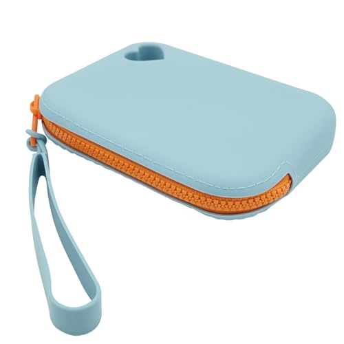 BABYVIVA Tasche für Damen, tragbare Silikon-Aufbewahrungstasche, einfach zu tragen, zur Aufbewahrung von Make-up, Schreibwaren und Elektronik, hellblau, 12*9*2.5cm von BABYVIVA