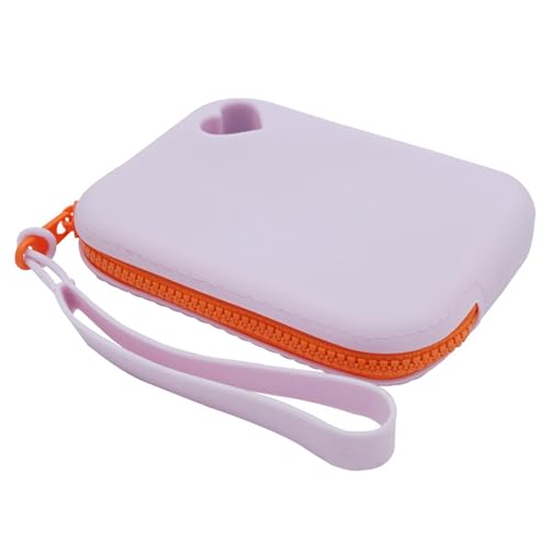 BABYVIVA Tasche für Damen, tragbare Silikon-Aufbewahrungstasche, einfach zu tragen, zur Aufbewahrung von Make-up, Schreibwaren und Elektronik, hellviolett, 12*9*2.5cm von BABYVIVA