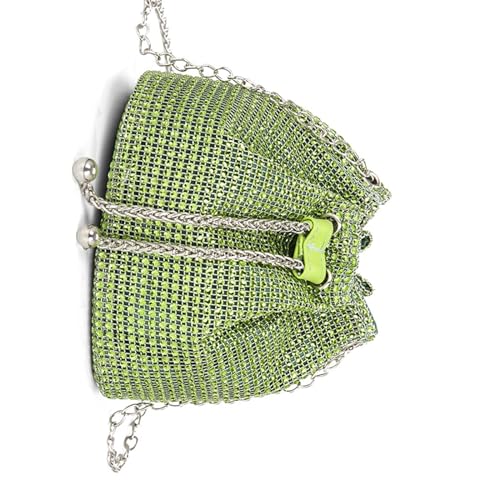BABYVIVA Tasche für Damen, trendige Schultertasche, Kordelzug, Eimertasche, zeigen Sie Ihren persönlichen Charme mit exquisiter Dekoration, grün, 18*14*11cm von BABYVIVA