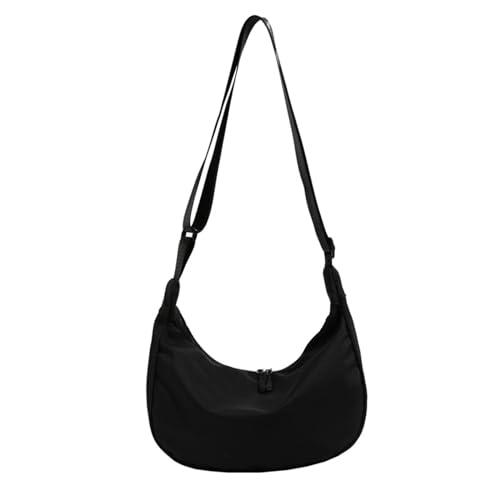 BABYVIVA Umhängetasche für Damen, Oxford-Stoff, große Kapazität, Kuriertasche, koreanischer Stil, Umhängetasche, modische Knödeltasche für den täglichen Gebrauch, Schwarz , 27.5*11*21cm von BABYVIVA