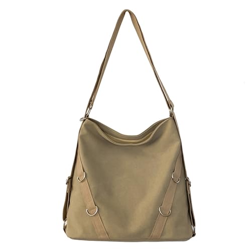 BABYVIVA Umhängetasche für Damen, aus Segeltuch, lässige Umhängetasche, Tragegriff oben, Handtasche, Schüler, Schultasche, große Kapazität, Kuriertasche, beige, As shown in the picture (error 1-3cm) von BABYVIVA