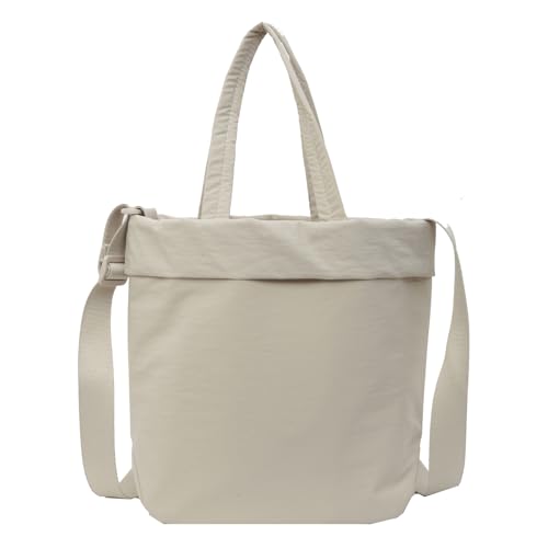 BABYVIVA Umhängetasche für Damen, große Kapazität, Umhängetasche, Schultertaschen für Mädchen, Frauen, einfarbig, Büchertasche, Handtasche, beige, As shown in the picture (error 1-3cm) von BABYVIVA