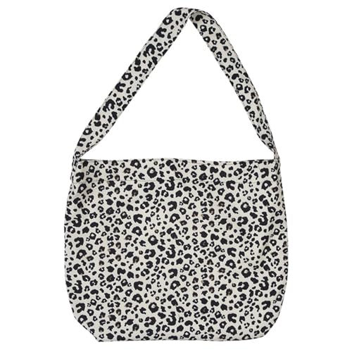 BABYVIVA Umhängetasche für Damen, koreanischer Stil, Vintage-Stil, Leopardenmuster, große Kapazität, Studenten, lässig, einzelne Schultertasche, Reis-Leopardenmuster, 41*35cm von BABYVIVA