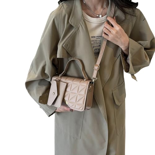 BABYVIVA Umhängetasche für Damen, quadratische Tasche für Mädchen, Damen, Umhängetasche, Handtasche mit kleiner Geldbörse, khaki, As shown in the picture (error 1-3cm) von BABYVIVA