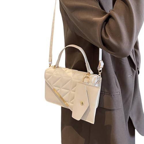 BABYVIVA Umhängetasche für Damen, quadratische Tasche für Mädchen, Damen, Umhängetasche, Handtasche mit kleiner Geldbörse, weiß, As shown in the picture (error 1-3cm) von BABYVIVA