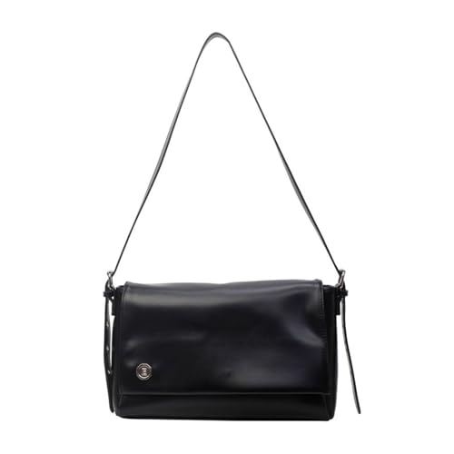 BABYVIVA Umhängetasche für Damen, weiche Achseltasche, einfarbig, Schultertasche für Mädchen und Frauen, quadratische Tasche, große Kapazität, Kuriertasche, Schwarz , As shown in the picture (1-3cm von BABYVIVA