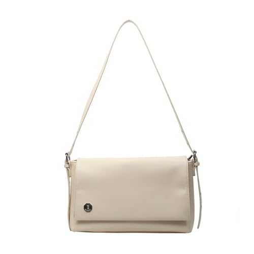 BABYVIVA Umhängetasche für Damen, weiche Achseltasche, einfarbig, Schultertasche für Mädchen und Frauen, quadratische Tasche, große Kapazität, Kuriertasche, beige, As shown in the picture (1-3cm von BABYVIVA