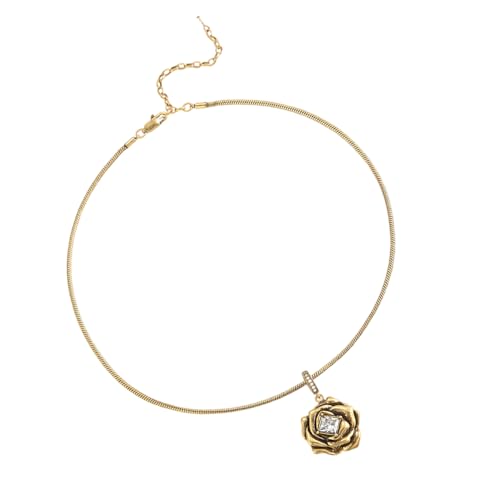 BABYVIVA Zarte Blütenringe Anhänger Halskette Ohrringe Accessoire Für Frauen Mit Mehrschichtem Rosen Und Quadratzirkon Mit von BABYVIVA