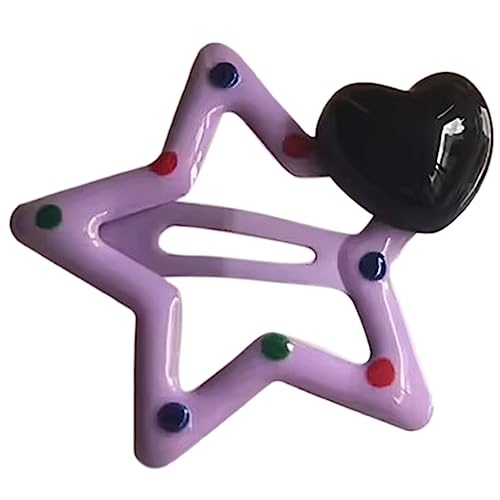 Bunte Snap Clip Girls Kid Haarpins Damen Kopfstücke Haarnadel Metallhaarklammern Stern Nicht Schlupf Haarnadel Schnapphaarpins von BABYVIVA
