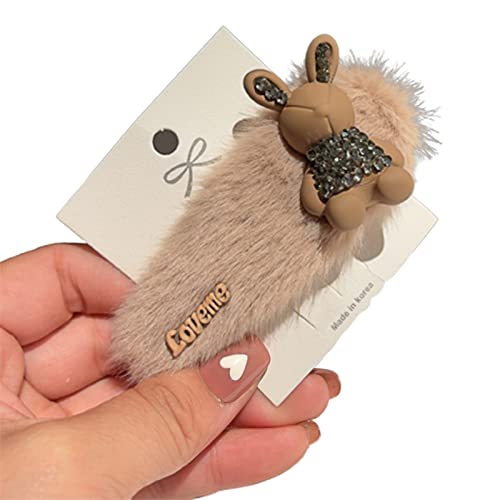 Mädchen Haarklammern Schön Für Strasskabbit Form Plüschhaarklammern Einfaches Design Für Kinder Cosplay Party Haardekore von BABYVIVA