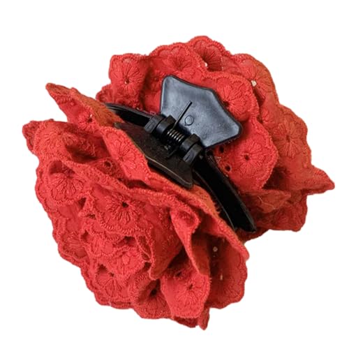 Spitzenblume Haar Klaue Clip Frühlings Haare Barrettes Nonslip Jaw Clip Girl Stoff Haarklaue Ponytailhalter Frauen Kopfbedeckung von BABYVIVA