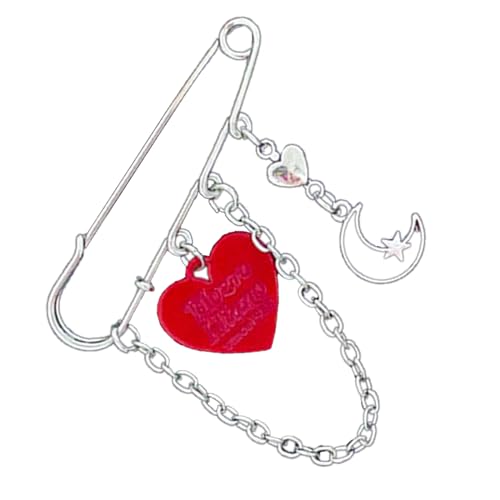 staol Brosche für Damen, koreanische Metallherzkette, Brosche für Damen und Herren, Anzugdekoration, Quasten, Kette, Sicherheitsnadel, Handtasche, Ornament, Stoff, Schmuck, About 6.5CM, Metall von BABYVIVA