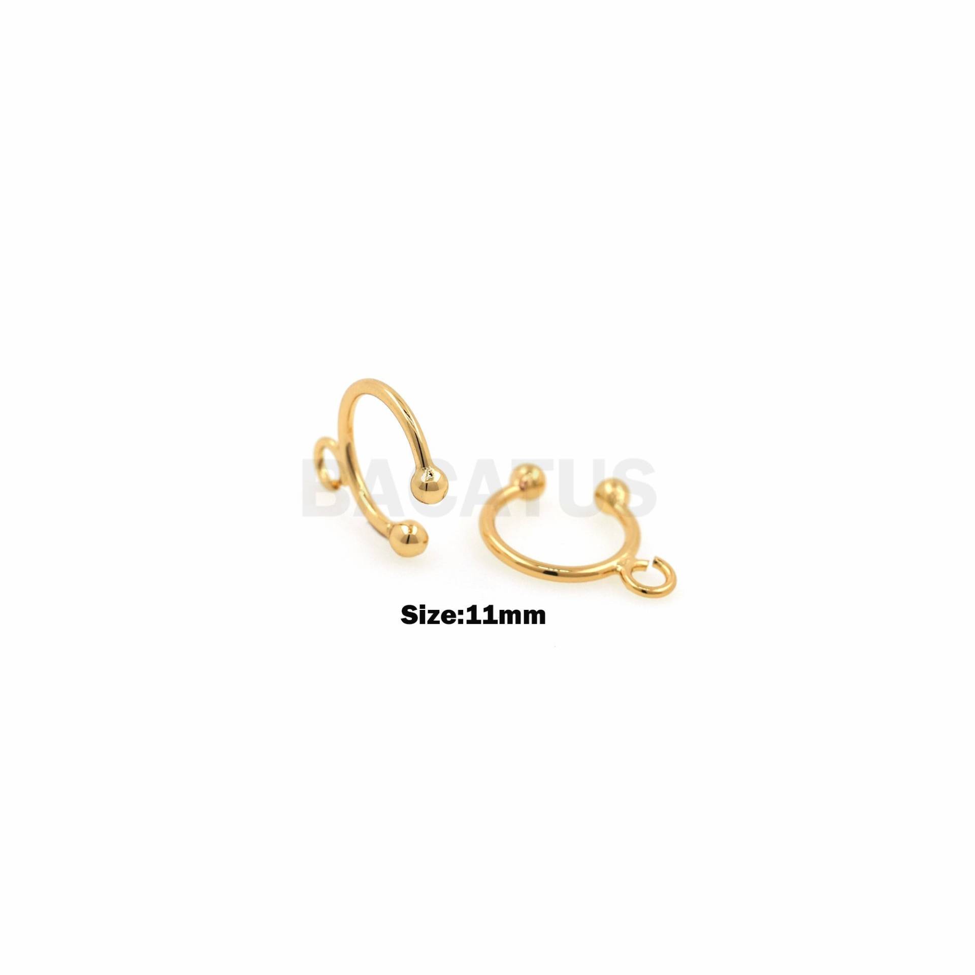 1 Paar, 18K Gold Filled Knochen Ohrclips, Dünne Ohrringe, Ohrring Accessoires, Baumeln Dünner Charm, Ohrenschützer, 11mm von BACATUSCR