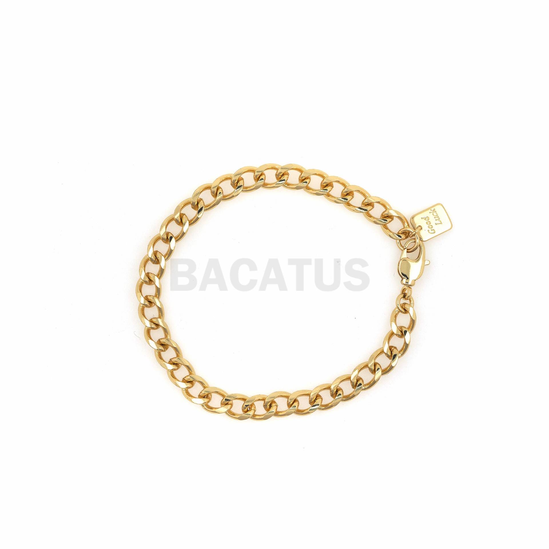 1 Stk. Kettenarmband Cuban Gliederarmband Streetwear Armband 18K Gold Filled Damenkette Geschenk Für Freund von BACATUSCR