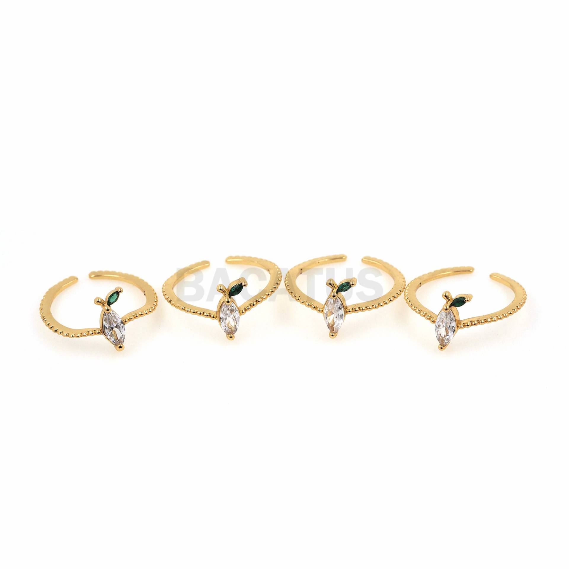 1 Stück Stapelring, Micro-Paved Zirkon Ring, Verstellbarer Offener Kirschring 1 Stück Stapelring, Micro-Paved Zirkon Ring, Verstellbarer Offener Kirschring von BACATUSCR